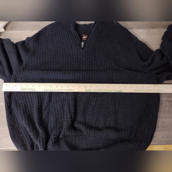 Oak Hill quarter zip pull over sweater with waffle knit front and elbow patches - Picture 4 of 13